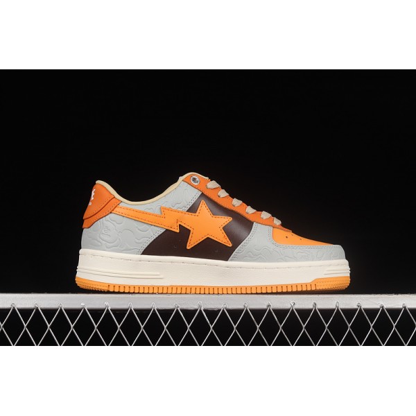 Bapesta LOW BROWNLIGHT GREYWHITE-ORANGE 1H70-191-002