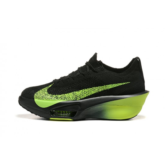 Women/Men Nike Air Zoom Alphafly NEXT 3 Black and Green Sports Shoes