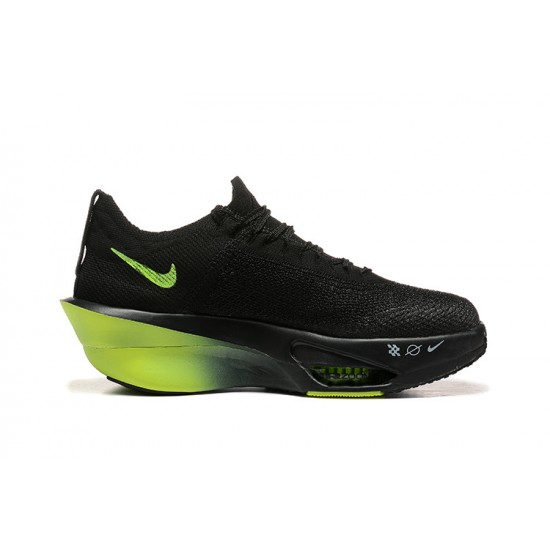 Women/Men Nike Air Zoom Alphafly NEXT 3 Black and Green Sports Shoes