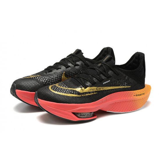 Nike Air Zoom Alphafly Next 2 Mens Black Gold Sports Shoes