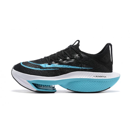 Women/Men Nike Air Zoom Alphafly Next 2 Black and Blue Sports Shoes