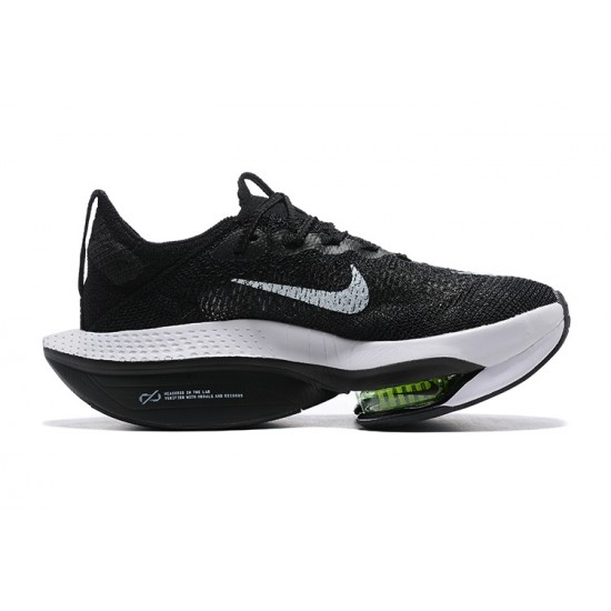 Women/Men Nike Air Zoom Alphafly Next 2 Black and White Sports Shoes