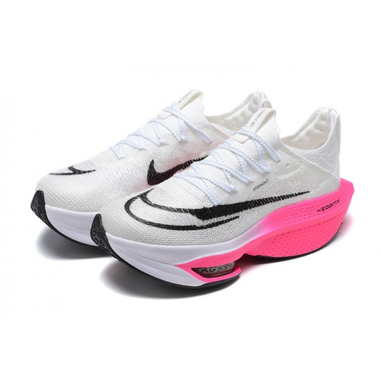 Women/Men Nike Air Zoom Alphafly Next 2 White Pink Sports Shoes