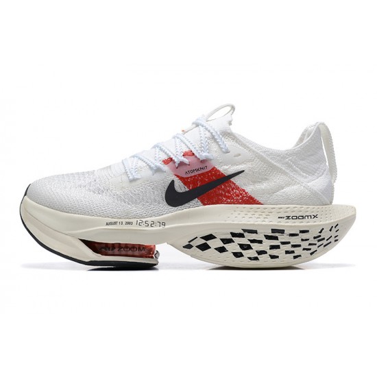 Women/Men Nike Air Zoom Alphafly Next 2 White and Red Sports Shoes