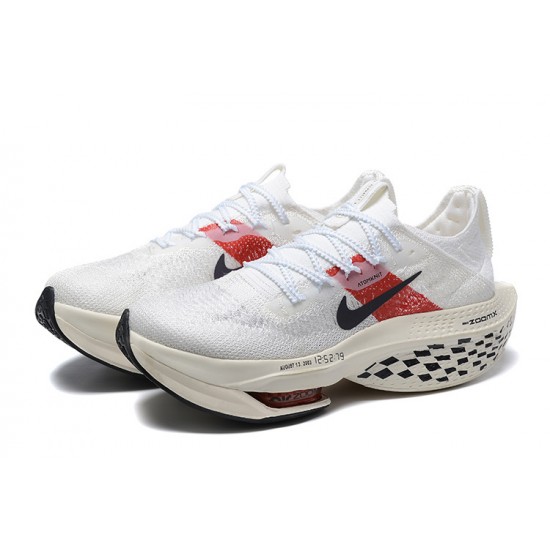 Women/Men Nike Air Zoom Alphafly Next 2 White and Red Sports Shoes