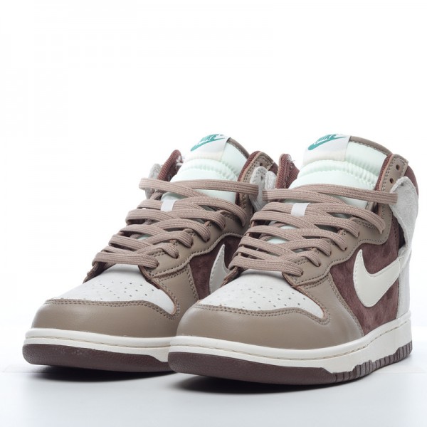 Nike Dunk High Light Chocolate DH5348-100 Brown White 