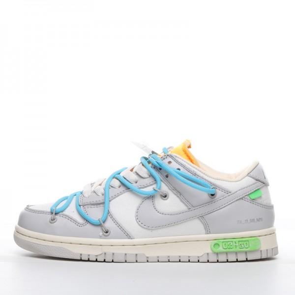 Off-White x Nike Dunk Low “04 of 50”OW DM1602-115 Blue Gray 