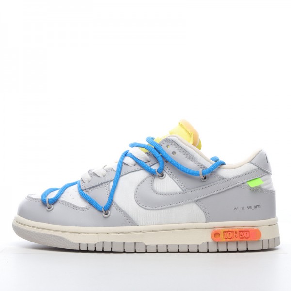 Off-White x Nike Dunk Low Lot 10 of 50 DM1602-112 Blue Gray 