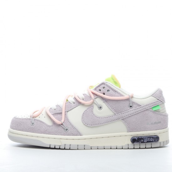 Off-White x Nike Dunk Low Lot 12 of 50 DJ0950-100 Pink Gray