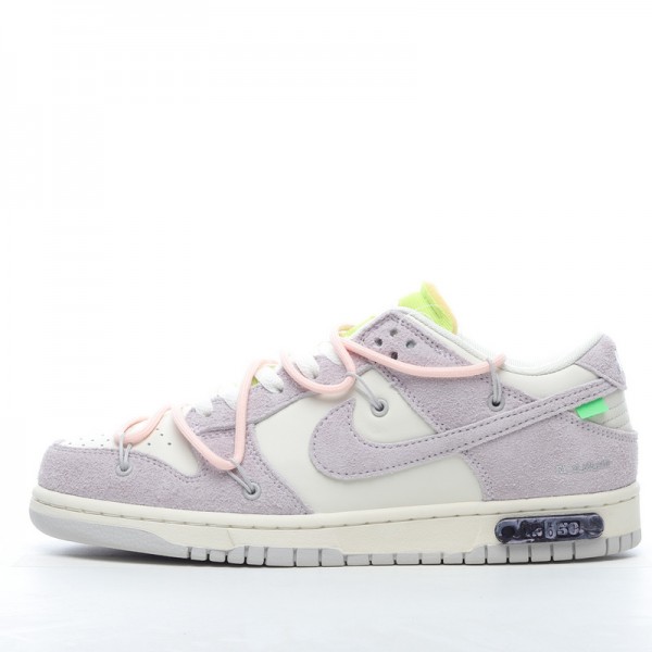 Off-White x Nike Dunk Low Lot 12 of 50 DJ0950-100 Pink Gray 