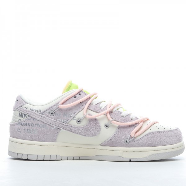 Off-White x Nike Dunk Low Lot 12 of 50 DJ0950-100 Pink Gray 