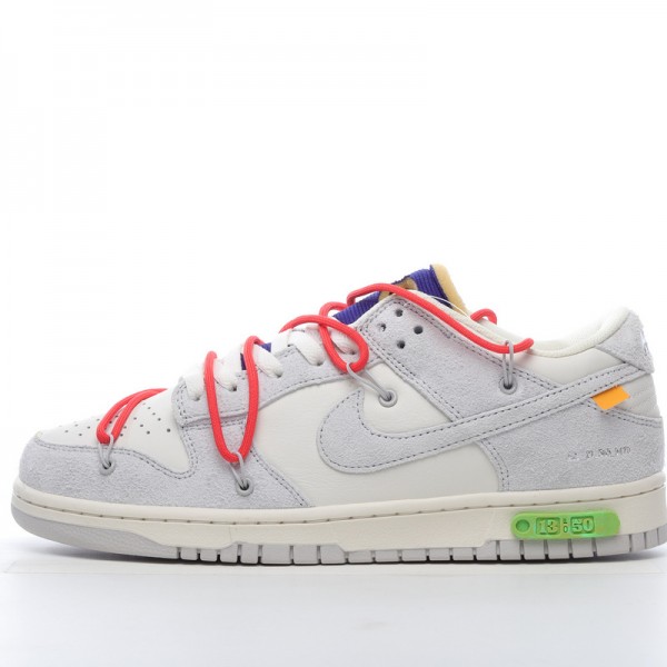 Off-White x Nike Dunk Low Lot 13 of 50 DJ0950-110 Red Gray 