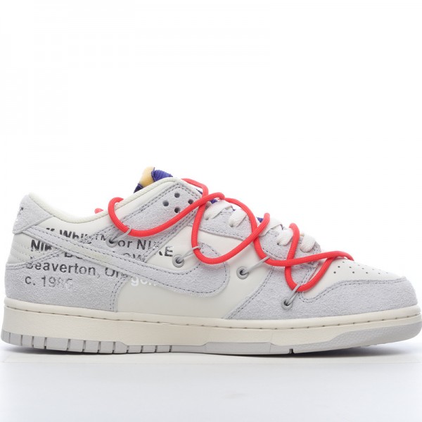 Off-White x Nike Dunk Low Lot 13 of 50 DJ0950-110 Red Gray 