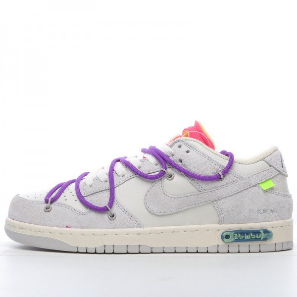 Off-White x Nike Dunk Low Lot 15 of 50 DJ0950-101 Purple Gray 