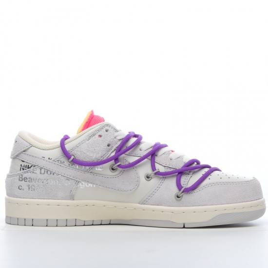 Off-White x Nike Dunk Low Lot 15 of 50 DJ0950-101 Purple Gray