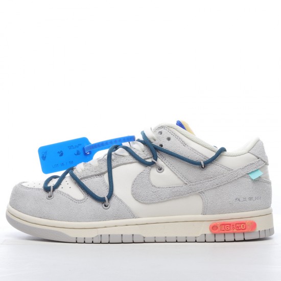 Off-White x Nike Dunk Low Lot 16 of 50 DJ0950-111 Blue Gray