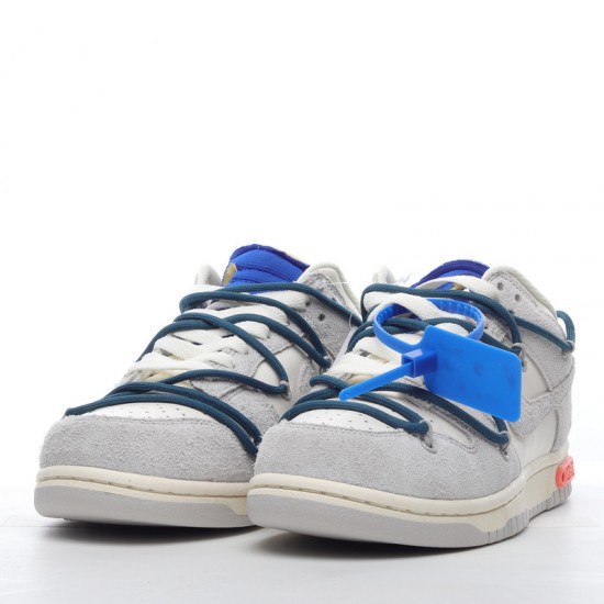 Off-White x Nike Dunk Low Lot 16 of 50 DJ0950-111 Blue Gray