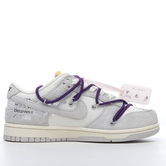 Off-White x Nike Dunk Low Lot 18 of 50 DJ0950-112 Purple Gray