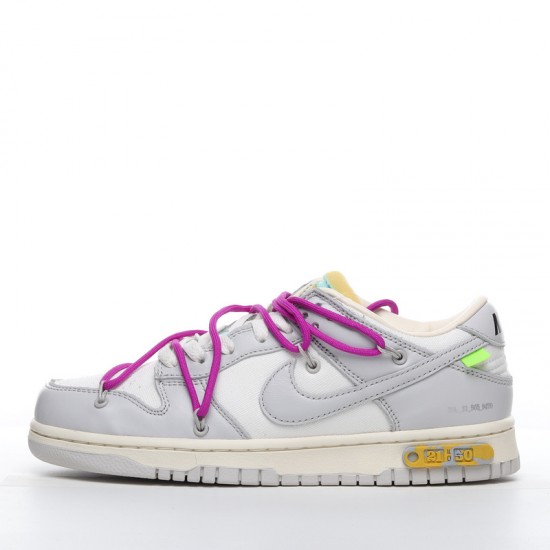 Off-White x Nike Dunk Low Lot 21 of 50 DM1602-100 Purple Gray