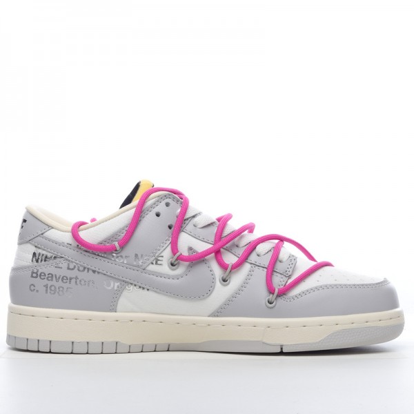 Off-White x Nike Dunk Low Lot 30 of 50 DM1602-122 Pink Gray 