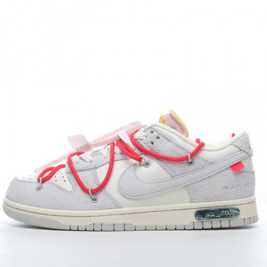 Off-White x Nike Dunk Low Lot 33 of 50 DJ0950-118 Red Gray