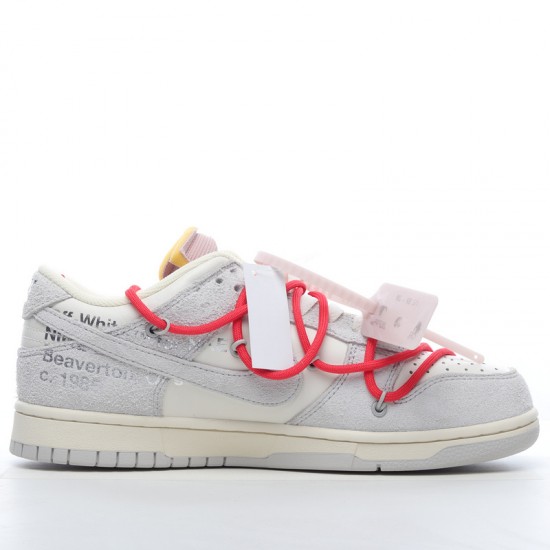 Off-White x Nike Dunk Low Lot 33 of 50 DJ0950-118 Red Gray