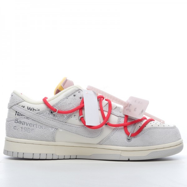 Off-White x Nike Dunk Low Lot 33 of 50 DJ0950-118 Red Gray 