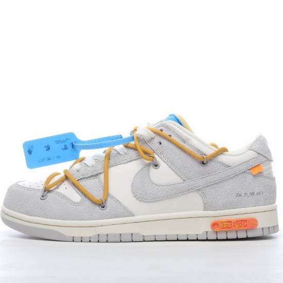 Off-White x Nike Dunk Low Lot 34 of 50 DJ0950-102 Yellow Gray