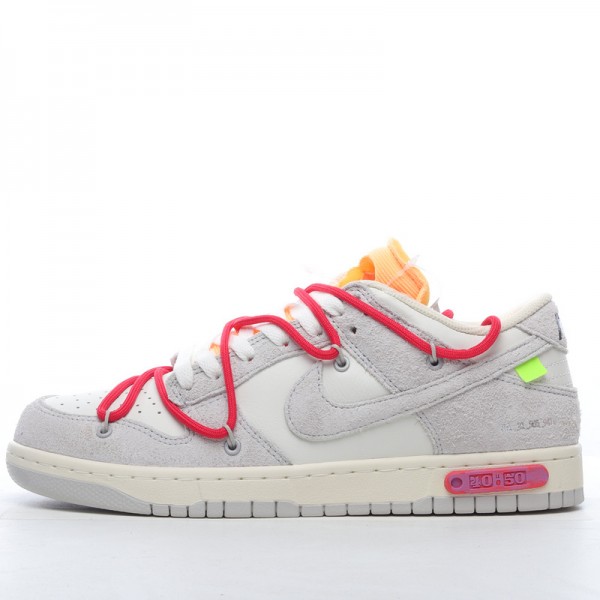 Off-White x Nike Dunk Low Lot 40 of 50 DJ0950-103 Red Gray 