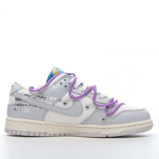 Off-White x Nike Dunk Low Lot 47 of 50 DM1602-125 Purple Gray