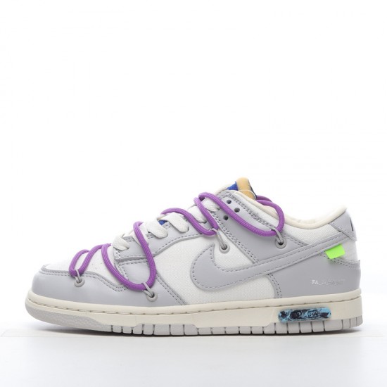 Off-White x Nike Dunk Low Lot 48 of 50 DM1602-107 Purple Gray