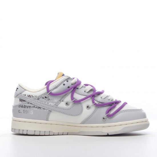 Off-White x Nike Dunk Low Lot 48 of 50 DM1602-107 Purple Gray