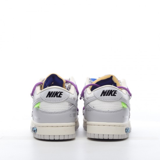 Off-White x Nike Dunk Low Lot 48 of 50 DM1602-107 Purple Gray