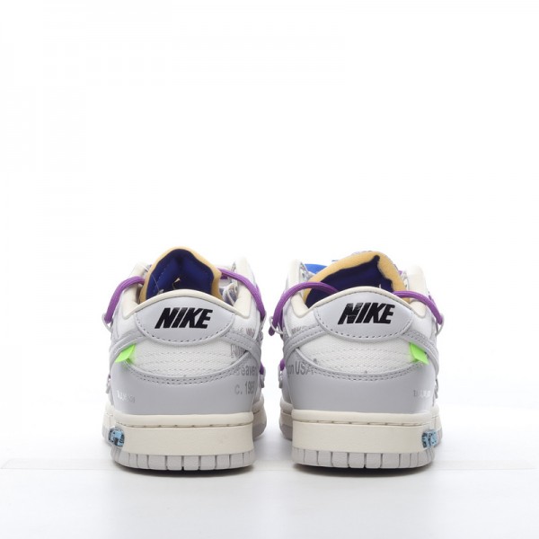 Off-White x Nike Dunk Low Lot 48 of 50 DM1602-107 Purple Gray 