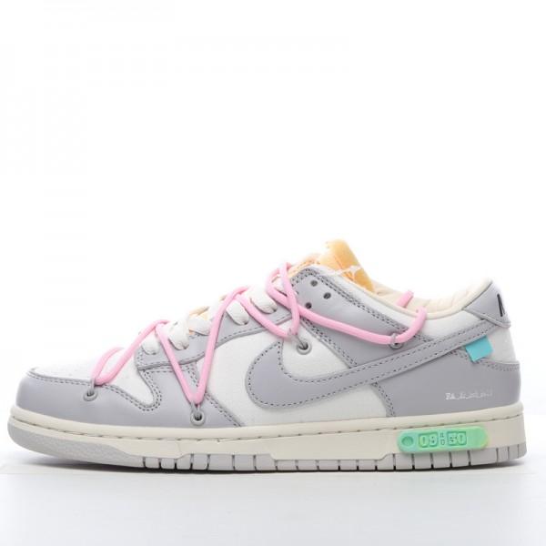 Off-White x Nike Dunk Low Lot 9 of 50 DM1602-109 Pink Gray 