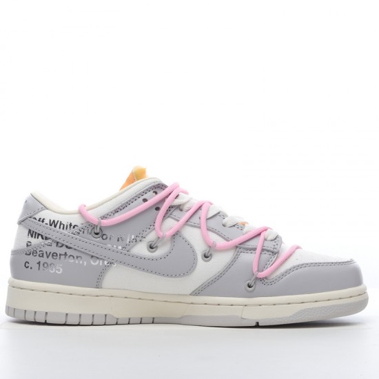 Off-White x Nike Dunk Low Lot 9 of 50 DM1602-109 Pink Gray