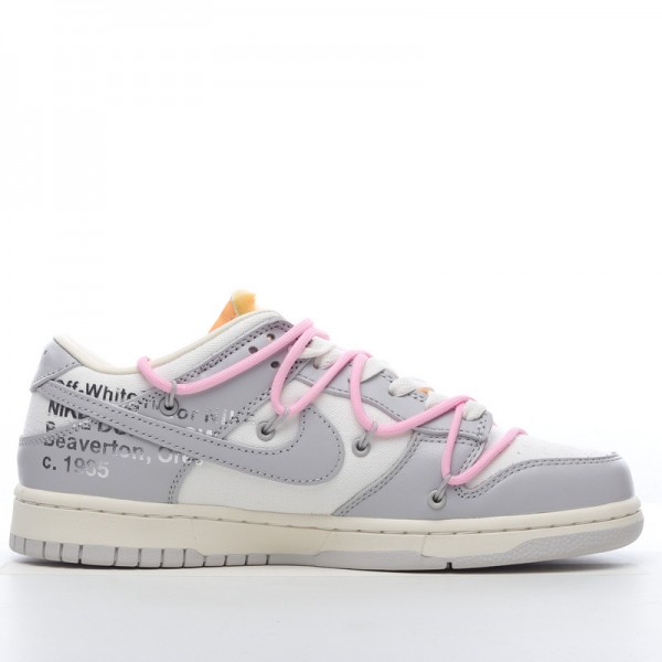 Off-White x Nike Dunk Low Lot 9 of 50 DM1602-109 Pink Gray 