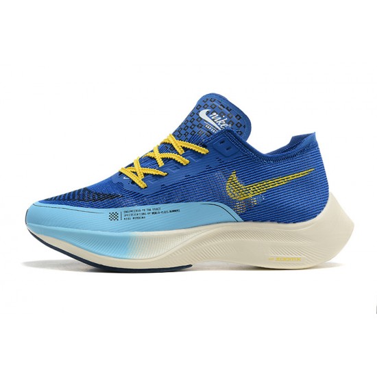 Nike ZoomX Vaporfly NEXT% Mens Blue Yellow Sports Shoes