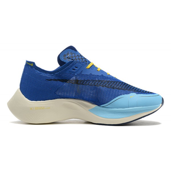 Nike ZoomX Vaporfly NEXT% Mens Blue Yellow Sports Shoes