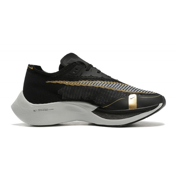 Women/Men Nike ZoomX Vaporfly NEXT% Black Gold Sports Shoes