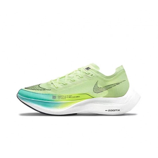 Women/Men Nike ZoomX Vaporfly NEXT% Green and Blue Sports Shoes