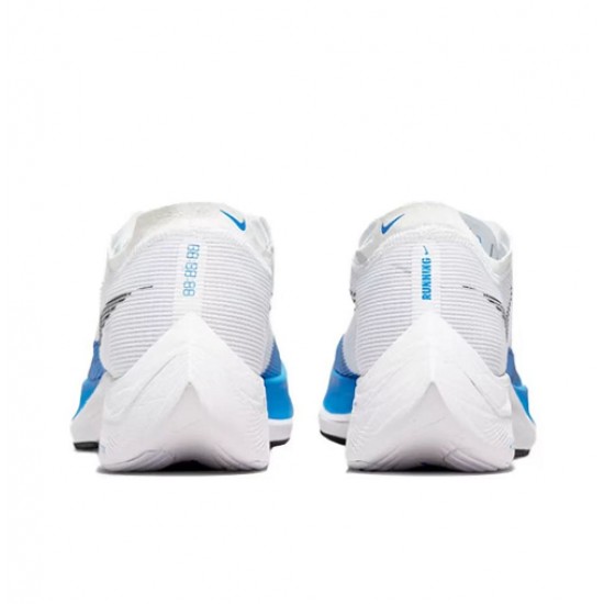 Women/Men Nike ZoomX Vaporfly NEXT% White and Blue Sports Shoes