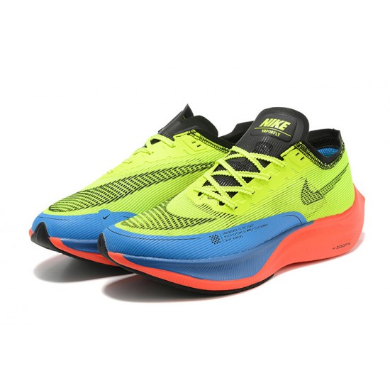 Women/Men Nike ZoomX Vaporfly NEXT% Yellow Blue Sports Shoes